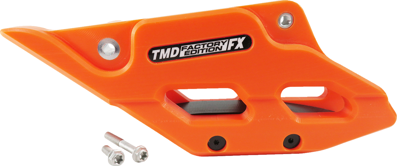 T.M. DESIGNWORKS Factory Edition Chain Guide With Replacement Wear Pad - Orange - Gas Gas/Husqvarna/KTM RCG-KT5-OR