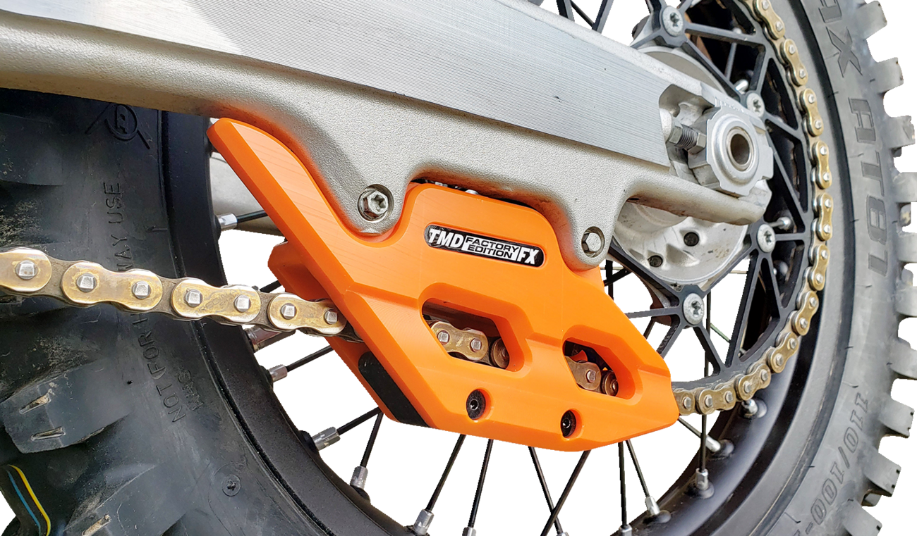 T.M. DESIGNWORKS Factory Edition Chain Guide With Replacement Wear Pad - Orange - Gas Gas/Husqvarna/KTM RCG-KT5-OR