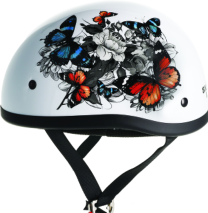 Skid Lids White Rose Original Helmet- Medium