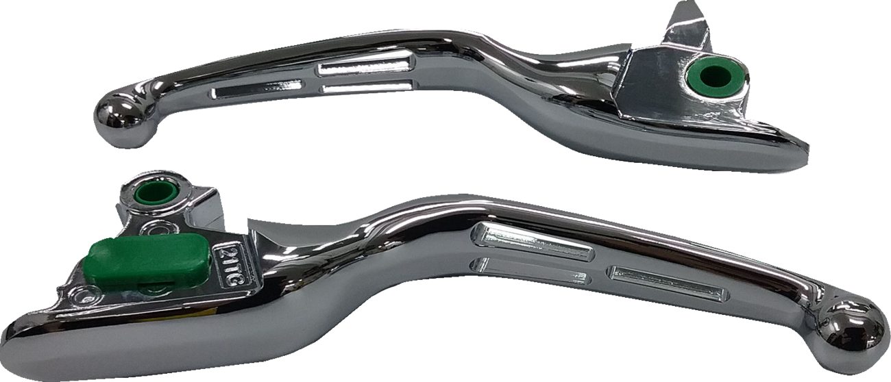 DRAG SPECIALTIES Slotted Wide Blade Lever Set - Chrome H07-0607C