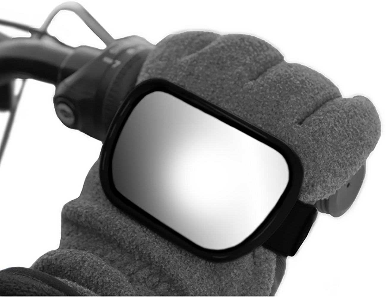 PARTS UNLIMITED Mirror - Hand - Rectangle - Black 97013