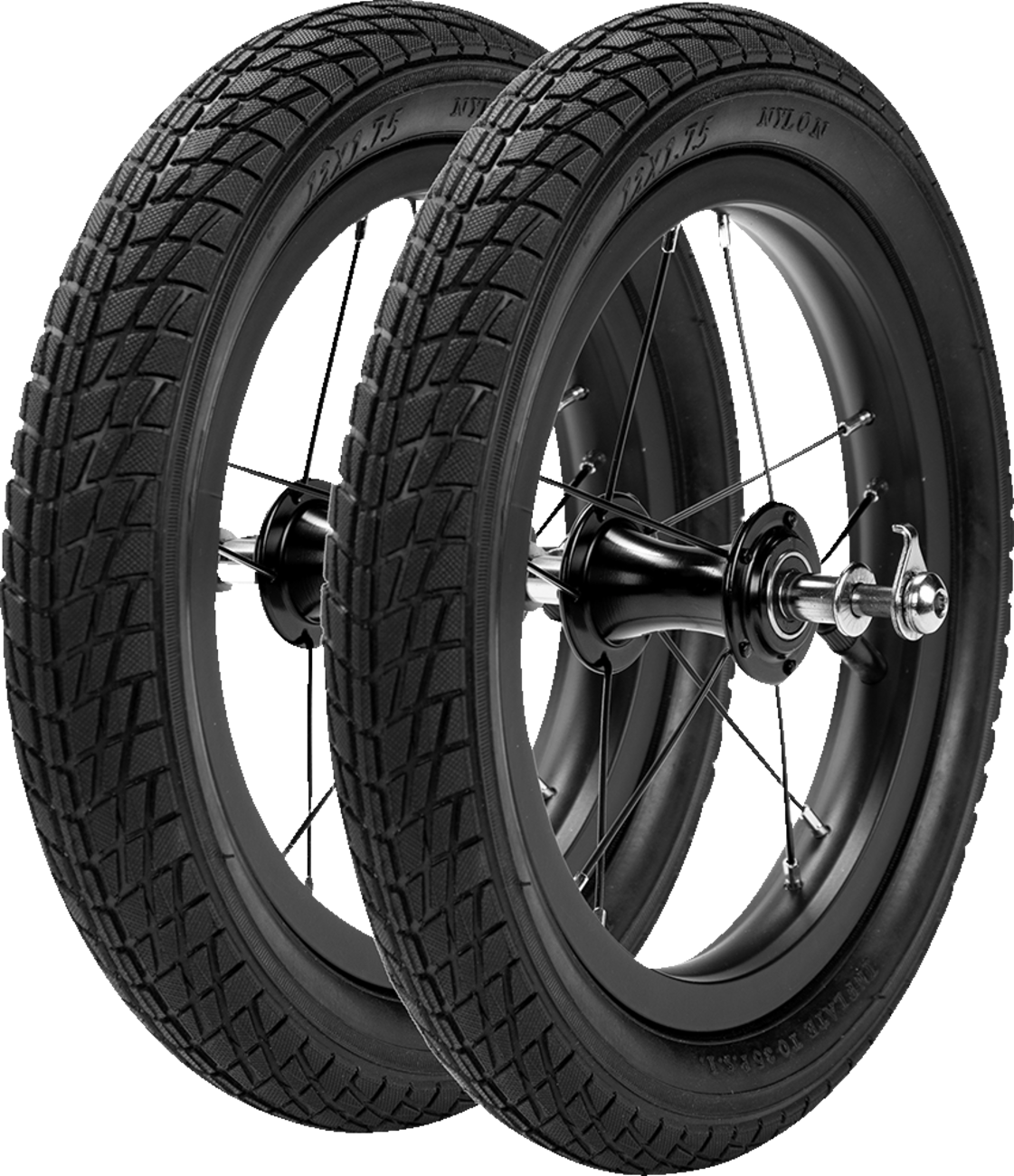 STRIDER 12" High-Traction Wheels - Set PWHEEL-12-HT-BK