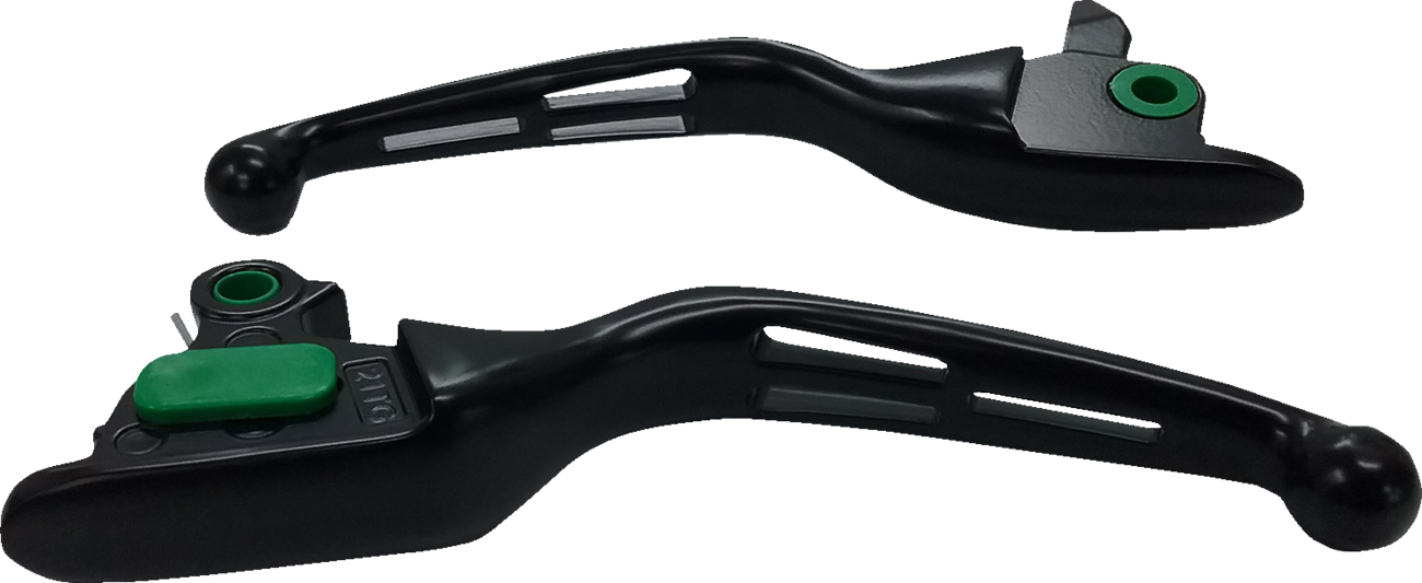 DRAG SPECIALTIES Slotted Wide Blade Lever Set - Black H07-0607MB