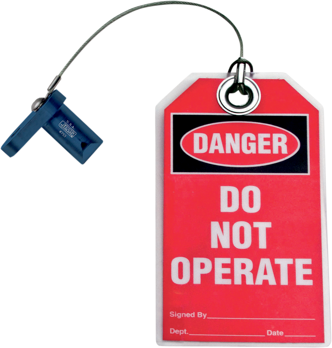 JIMS Flywheel Lock with Tag - Mighty Bite - Blue - Twin Cam 753