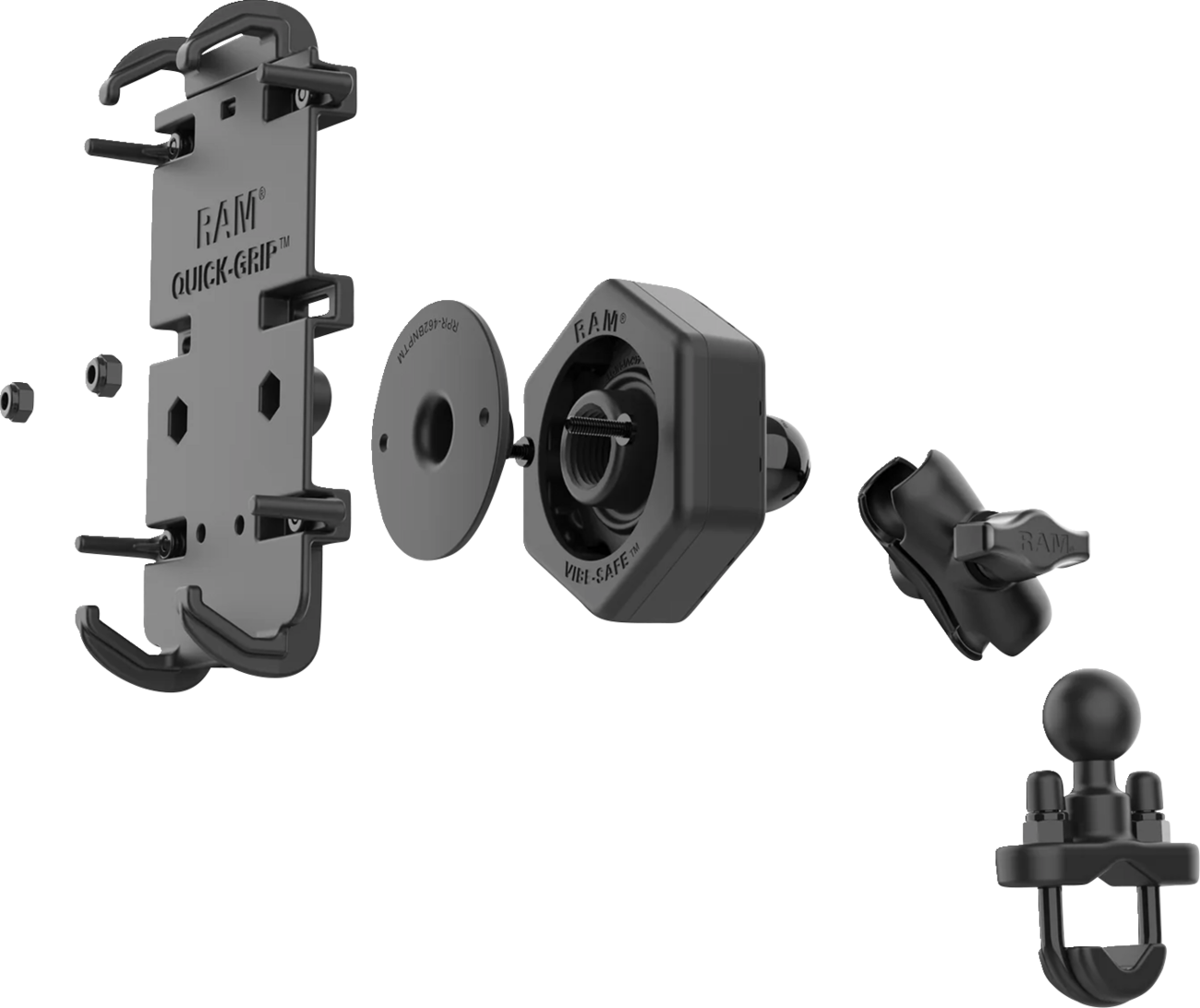 RAM MOUNTS Quick Grip™ Phone Mount with U-Bolt Base - Vibe Safe RAM-B-149Z-A-PD4-462