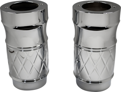 EDDIE TROTTA DESIGNS Fork Slider Covers - Chrome - Platinum-Cut TC-WT963