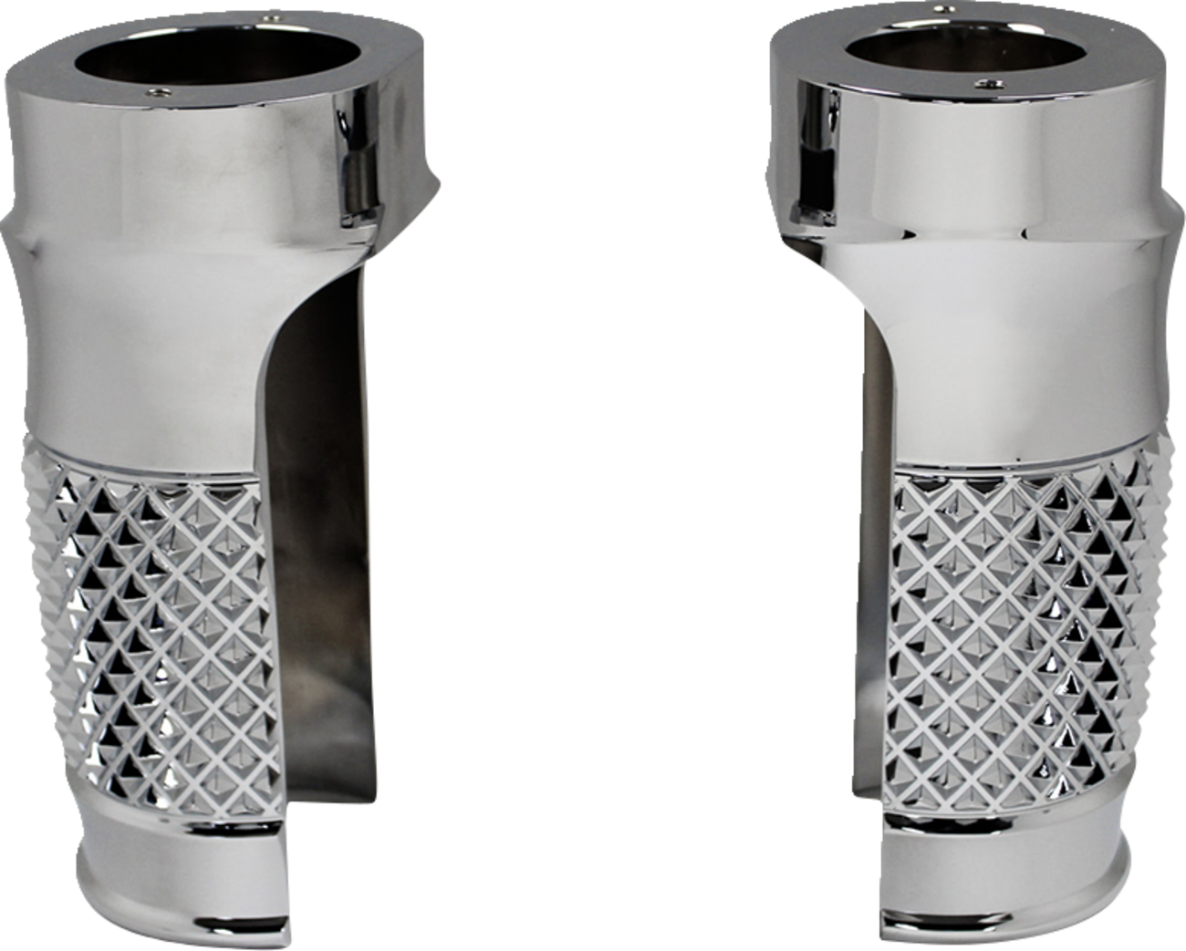 EDDIE TROTTA DESIGNS Fork Slider Covers - Chrome - Cross-Cut TC-WT962