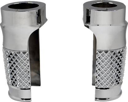 EDDIE TROTTA DESIGNS Fork Slider Covers - Chrome - Cross-Cut TC-WT962