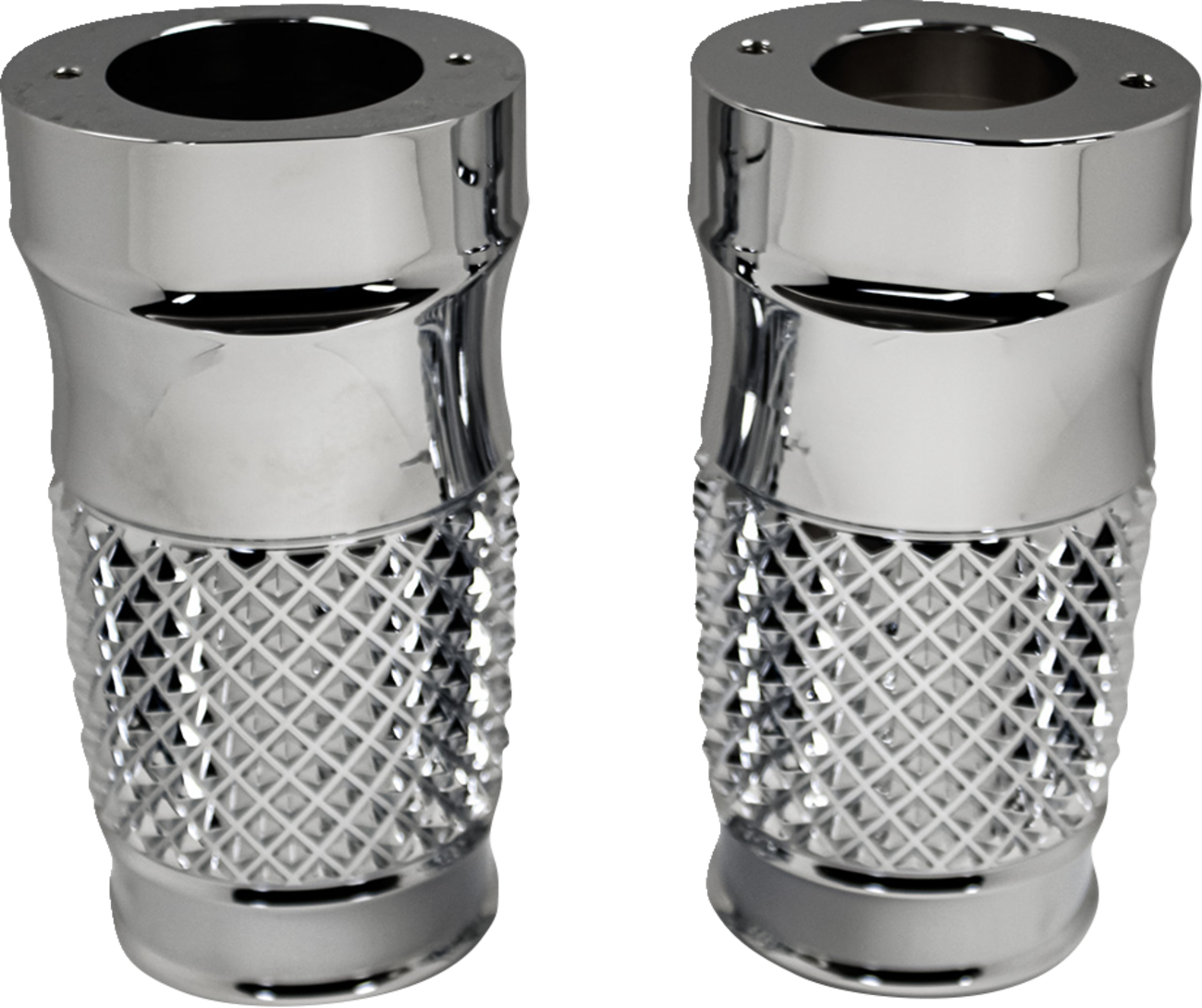 EDDIE TROTTA DESIGNS Fork Slider Covers - Chrome - Cross-Cut TC-WT962
