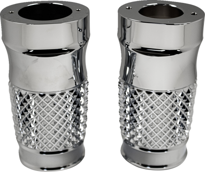 EDDIE TROTTA DESIGNS Fork Slider Covers - Chrome - Cross-Cut TC-WT962
