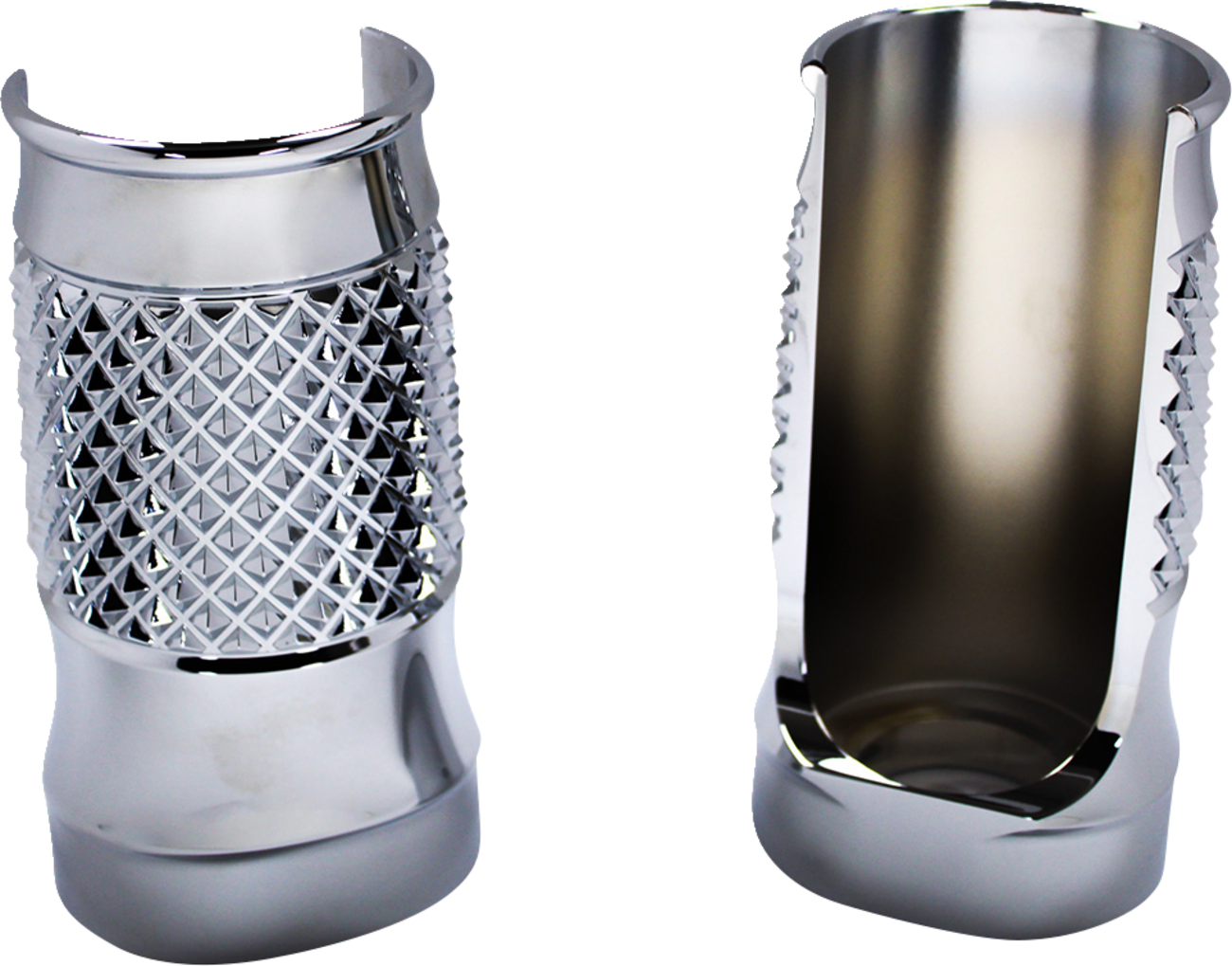 EDDIE TROTTA DESIGNS Fork Slider Covers - Chrome - Cross-Cut TC-WT962