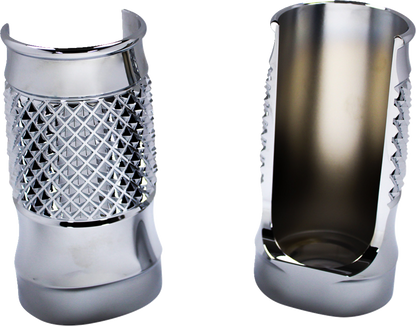 EDDIE TROTTA DESIGNS Fork Slider Covers - Chrome - Cross-Cut TC-WT962