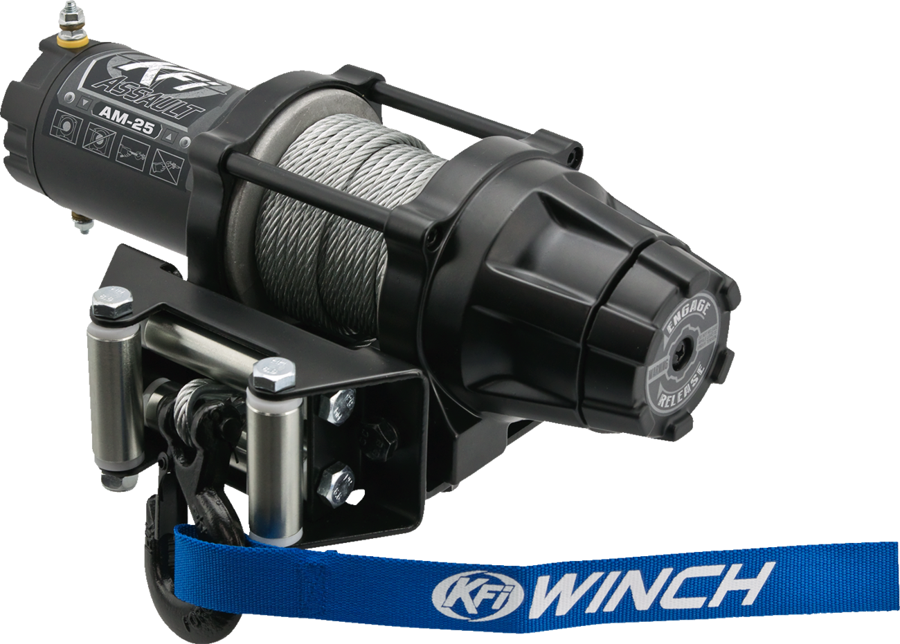 KFI PRODUCTS AM-25 Assault Winch - 2500 lb - Steel Cable AM-25