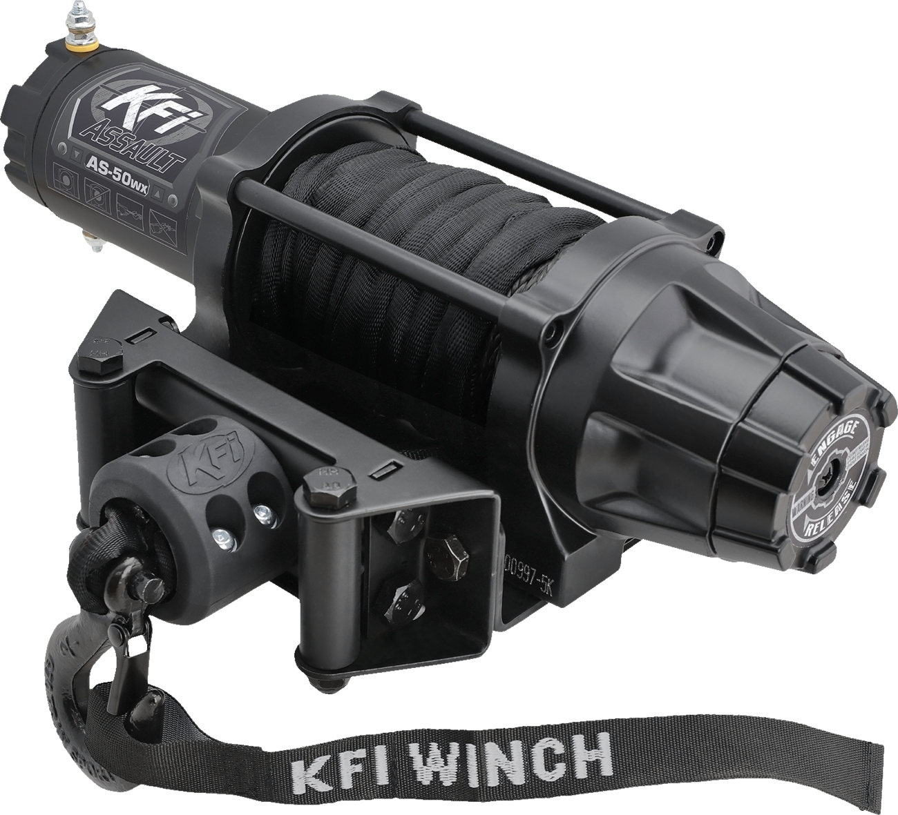 KFI PRODUCTS AS-50WX Assault Winch - 5000 lb - Synthetic Cable - Wide - 50' AS-50WX