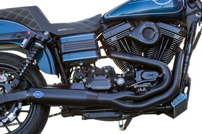 S&S CYCLE 2-into-1 Qualifier Exhaust System - Guardian Black 550-1098
