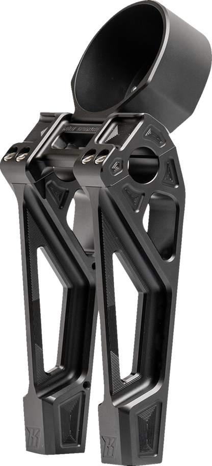 KODLIN USA Fastback Risers - Includes Clamp & Gauge Bracket - 8" - Black K55131