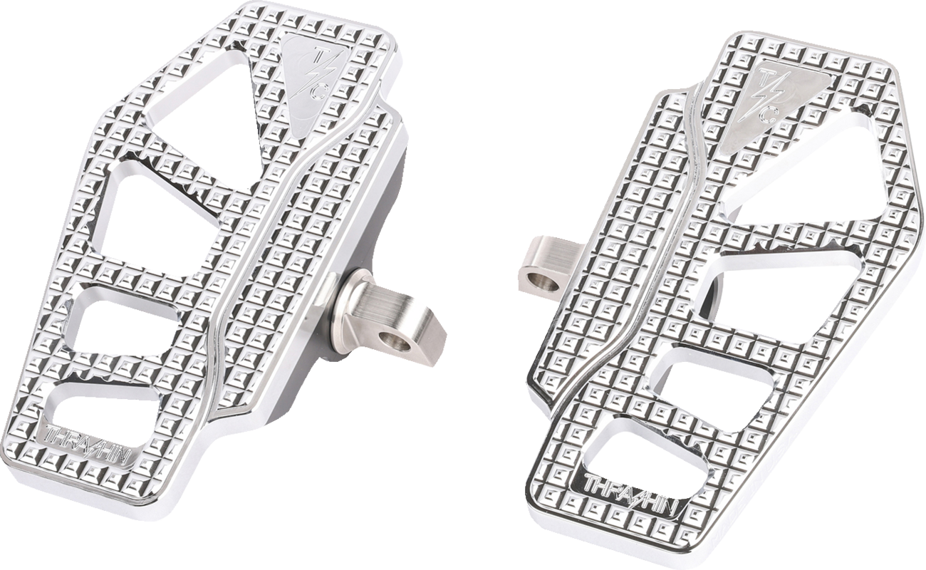 THRASHIN SUPPLY CO. Apex Mini Floorboards - Driver - Chrome TSC-2217-3-D