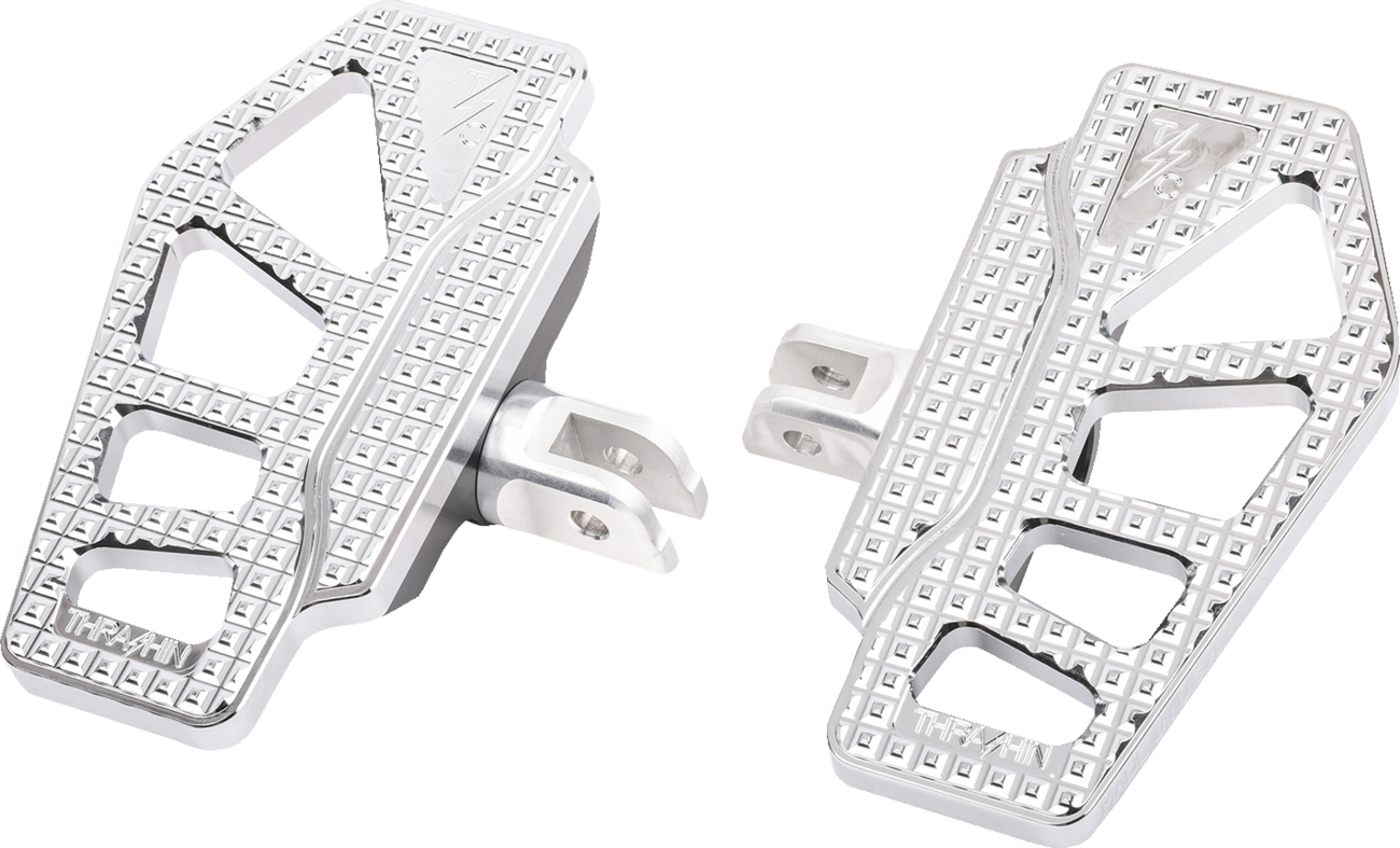 THRASHIN SUPPLY CO. Apex Mini Floorboards - Driver - Chrome TSC-2217-3-SF
