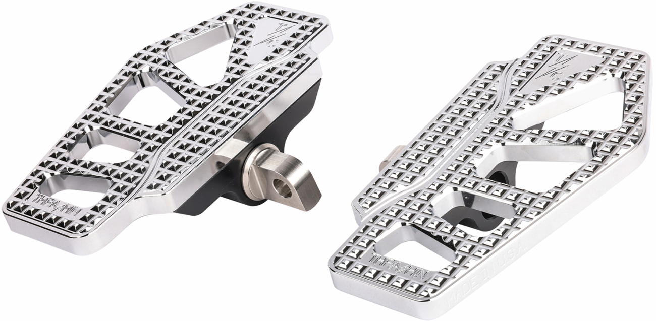 THRASHIN SUPPLY CO. Apex Mini Floorboards - Driver - Chrome TSC-2217-3-D