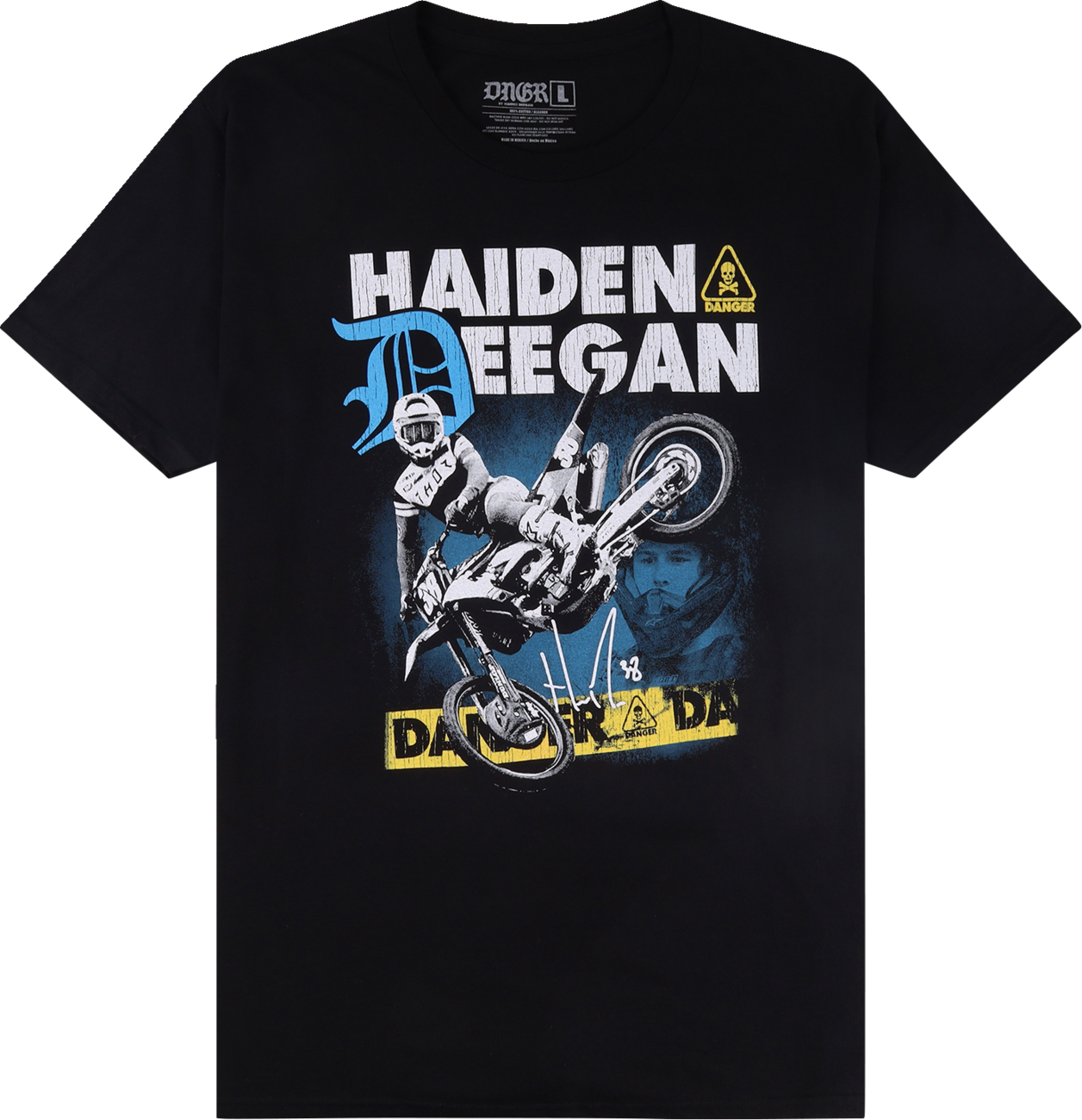 DEEGAN APPAREL Caution T-Shirt - Black - Large DMTSS3023BLKL