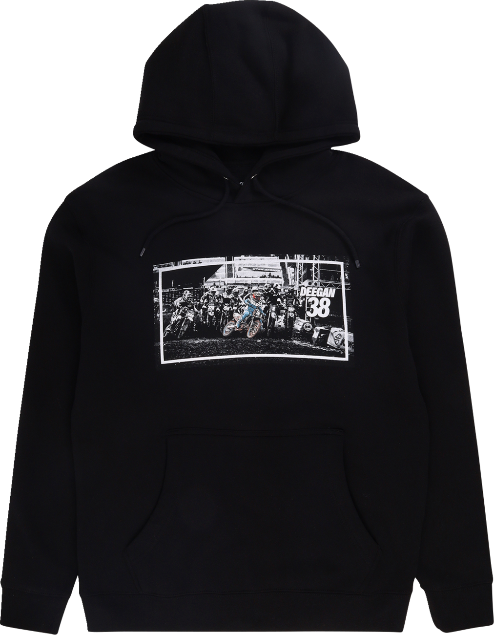 DEEGAN APPAREL Holeshot Hoodie - Black - Medium DMTFP3003BLKM
