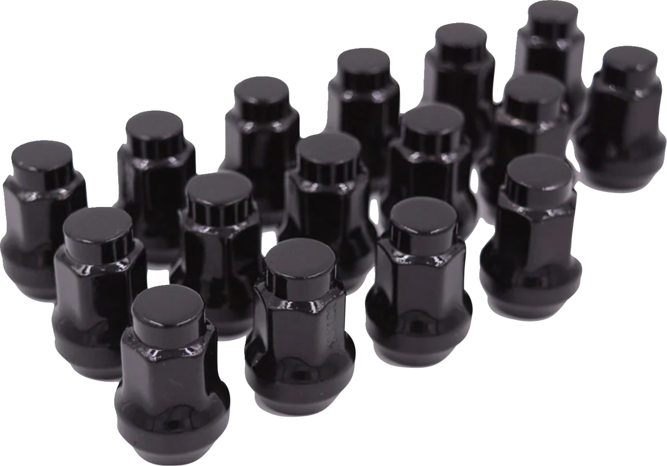 RACELINE WHEELS Lug Nuts - Conical - M10 x 1.25 - Black - 16 Pack ALUGB-14BX