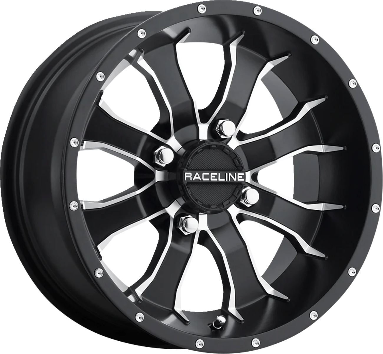 RACELINE WHEELS Wheel - Mamba - Rear - Black/Machined - 14x7 - 4/110 - 2+5 A7747011-25