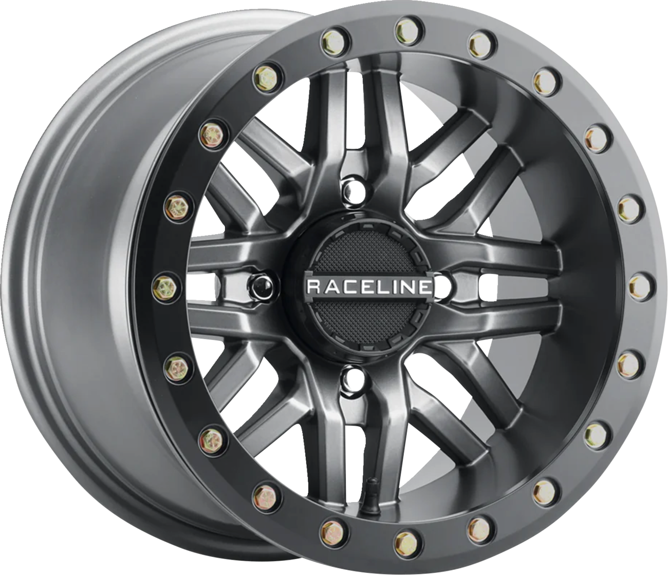 RACELINE WHEELS Wheel - Ryno - Beadlock - Front/Rear - Gun Metal Gray/with Black Ring - 15x7 - 4/137 - 5+2 A91G-57037-52