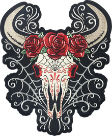 LETHAL THREAT D.O.D Western Skull Large Embroidered Patch - Large LT30228