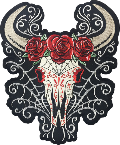 LETHAL THREAT D.O.D Western Skull Large Embroidered Patch - Large LT30228