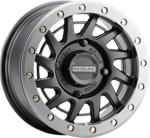 RACELINE WHEELS Wheel - Squad - Front/Rear - Black/with Gun Metal Gray Ring - 15x7 - 4/156 - 5+2 (+10 mm) A12BG-57056+10