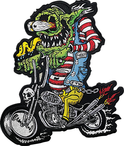 LETHAL THREAT Monster Biker Embroidered Patch - Large LT30252