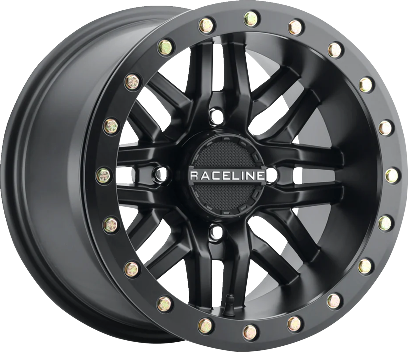 RACELINE WHEELS Wheel - Ryno - Beadlock - Rear - Black/with Black Ring - 15x10 - 4/156 - 5+5 A91B-51056-55