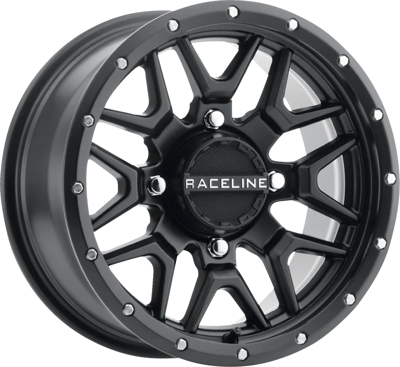 RACELINE WHEELS Wheel - Krank - Simulated Beadlock - Front/Rear - Black - 15x7 - 4/156 - 5+2 (+10 mm) A94B-57056+10
