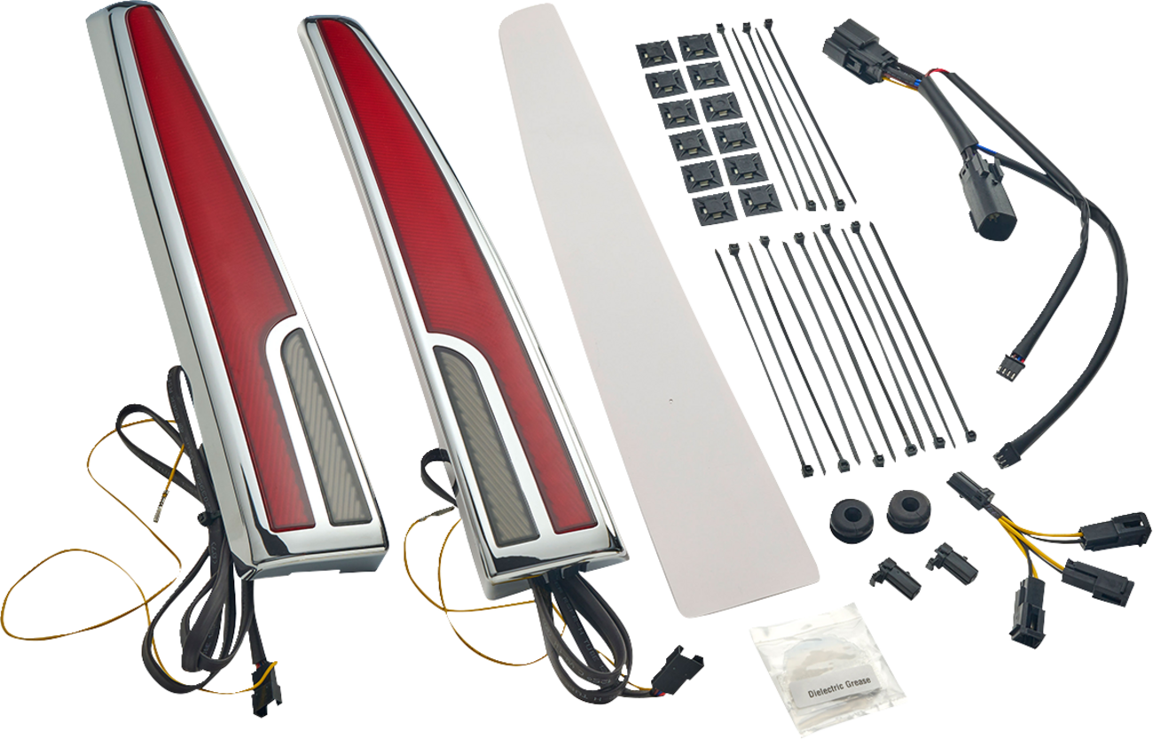CIRO Taillight - LED - Red Lens - Chrome - Tri Glide 40085