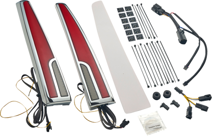 CIRO Taillight - LED - Red Lens - Chrome - Tri Glide 40085