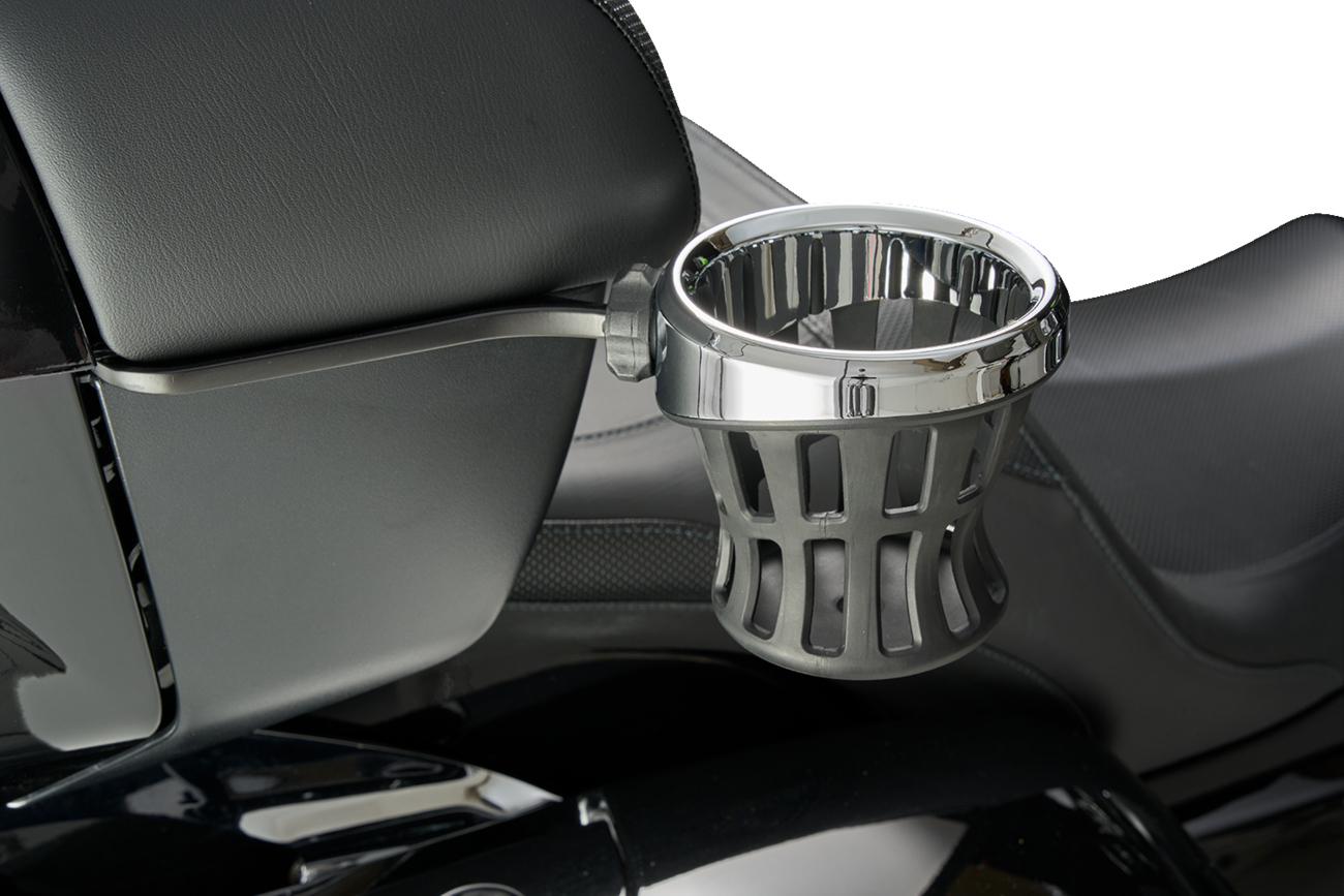 CIRO Passenger Drink Holder Mount - Chrome/Black 56121