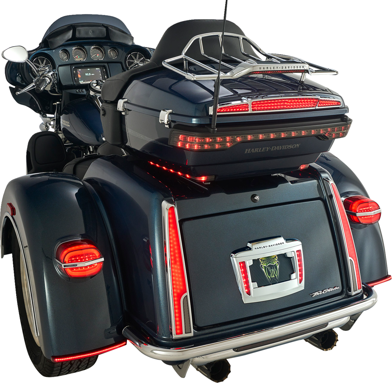 CIRO Taillight - LED - Red Lens - Chrome - Tri Glide 40085