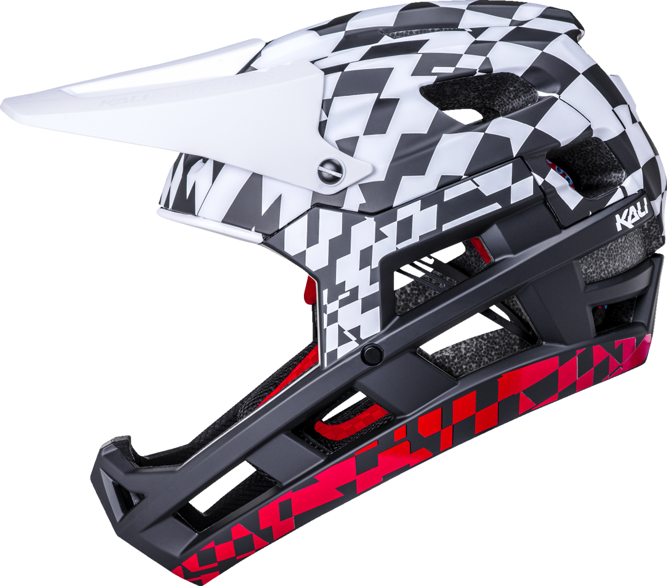 KALI DH Invader Helmet - LTD Glitch - Matte Black/White/Red - L-2XL 0211323217