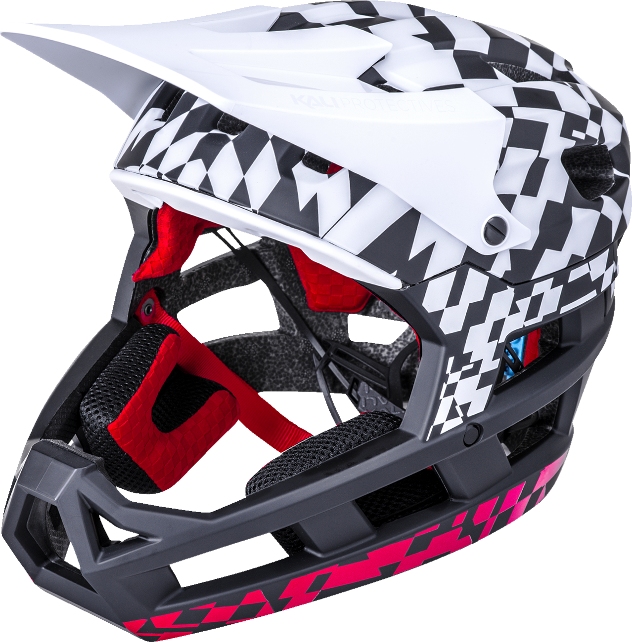 KALI DH Invader Helmet - LTD Glitch - Matte Black/White/Red - XS-M 0211323216
