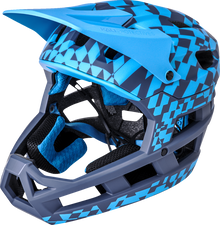 KALI DH Invader Helmet - LTD Glitch - Matte Navy/Cyan - XS-M 0211323226