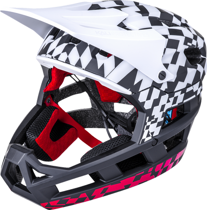 KALI DH Invader Helmet - LTD Glitch - Matte Black/White/Red - L-2XL 0211323217