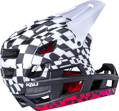 KALI DH Invader Helmet - LTD Glitch - Matte Black/White/Red - XS-M 0211323216