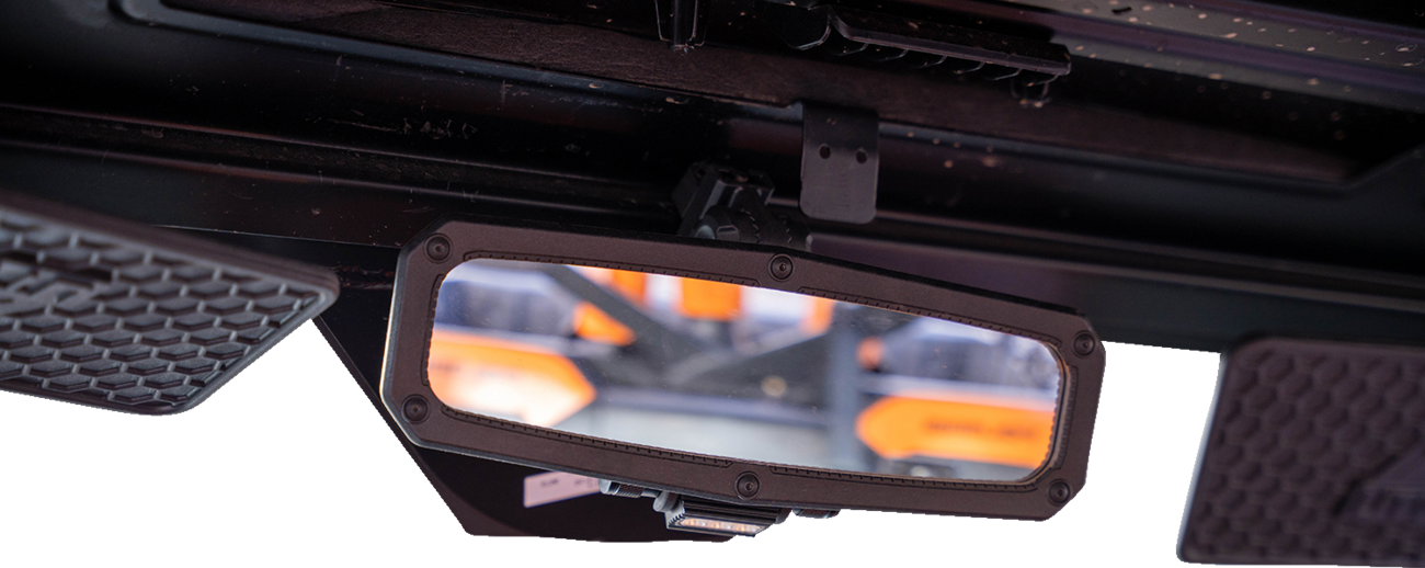 MOOSE OFFROAD Mirror - Rear View w/LED Dome Light - Black - UTV UTVMIRCTR-LED-1