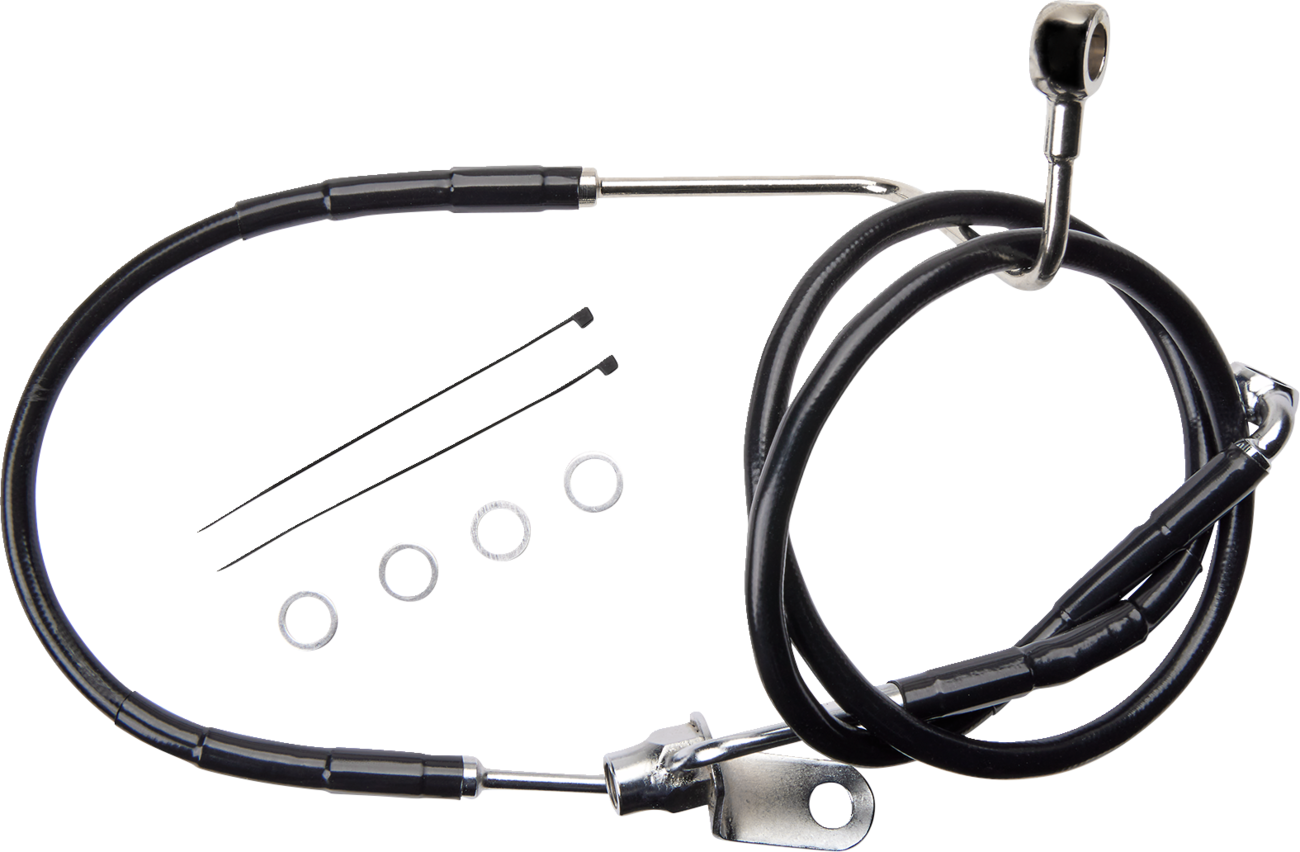 DRAG SPECIALTIES Brake Line - Rear - Non-ABS - Black 621225-BLK