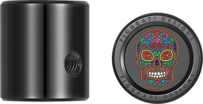 FIGURATI DESIGNS Heel-Toe Shifter Cover - Sugar Skull - Black FD30-HTSC-BLK