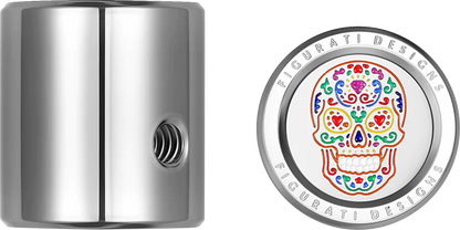 FIGURATI DESIGNS Heel-Toe Shifter Cover - Sugar Skull - Stainless Steel FD30-HTSC-SS