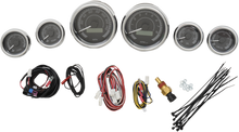 DAKOTA DIGITAL MVX-8K Series Analog/Digital 6-Gauge Kit - Chrome Bezel - Black Face with Gray Background MVX -8604-KG-C