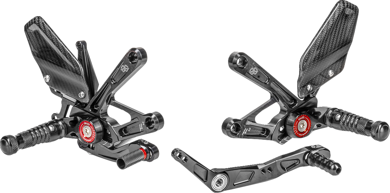 GILLES TOOLING MUE2 Rearset - Black - Yamaha MUE2-Y01-B