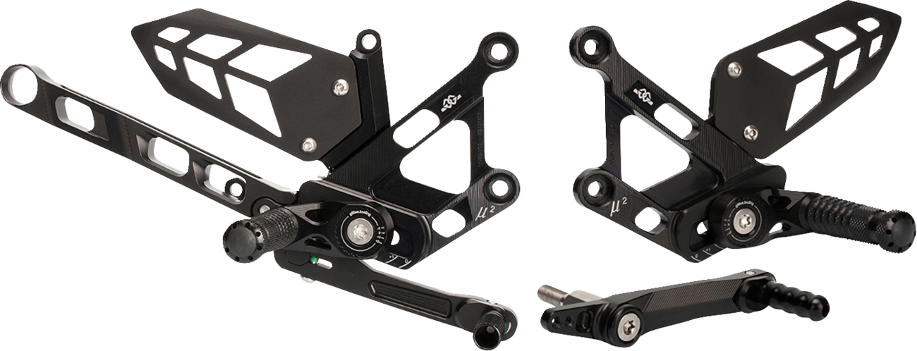 GILLES TOOLING MUE2 Rearset - Black - Yamaha MUE2-Y02-B
